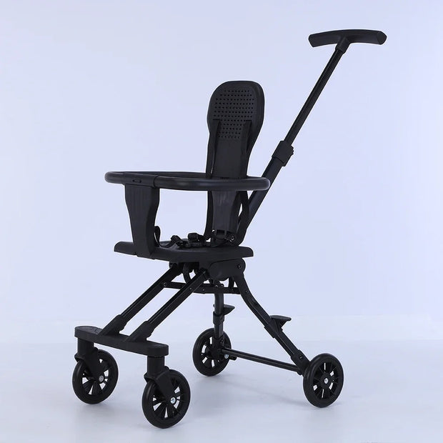 360° Ultra-Light Baby Stroller – Adjustable, High Landscape Seat, Black