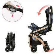 Black & Rose Gold Lightweight Foldable Stroller