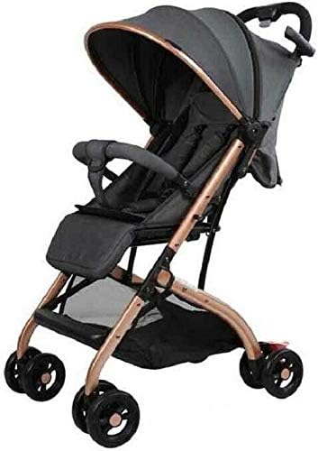 Black & Rose Gold Lightweight Foldable Stroller