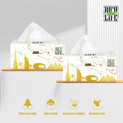 RICH LIFE Premium Facial Tissues - 3-Ply, 4-Ply, 5-Ply | Soft, Durable & Moisture-Proof | 100% Raw Wood Pulp | Small & Large Sizes | 5, 10, 20, 30, 50 & 100 Packs