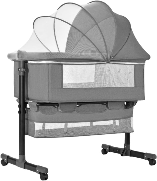 Smart Baby Bassinet with Bluetooth, Adjustable Height & Auto Swing