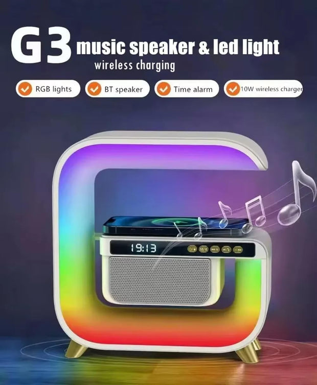 G3 Music Speaker with LED Light & Wireless Charger – All-in-One Gadget