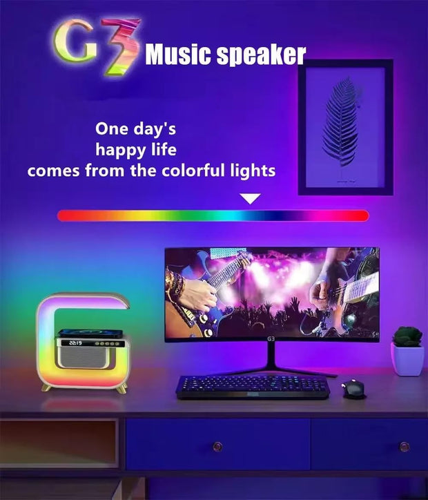 G3 Music Speaker with LED Light & Wireless Charger – All-in-One Gadget