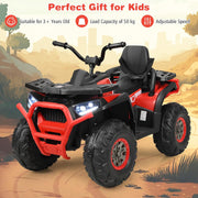 2-Seater 12V Kids ATV - Electric 4 Wheeler with 10AH Battery, Bluetooth, LED Headlights, Music, Radio, 4mph Ride-On Car for Ages 3-8