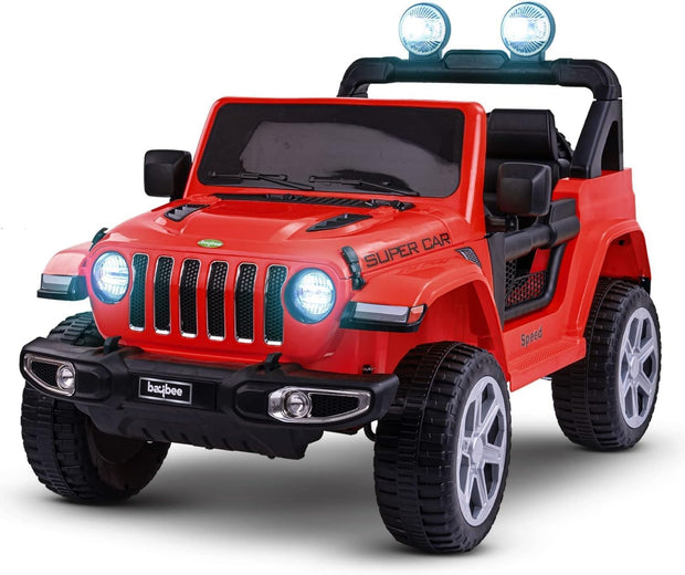 Rechargeable Battery-Powered Ride-On Jeep for Kids with Music