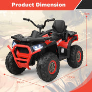 2-Seater 12V Kids ATV - Electric 4 Wheeler with 10AH Battery, Bluetooth, LED Headlights, Music, Radio, 4mph Ride-On Car for Ages 3-8