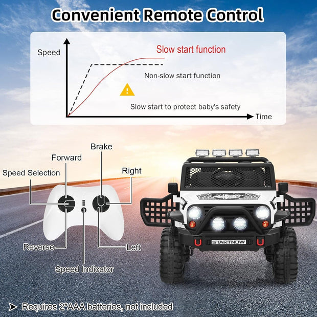 2-Seater Ride-On Truck – 12V Off-Road Electric Vehicle with Remote Control & 3 Speeds