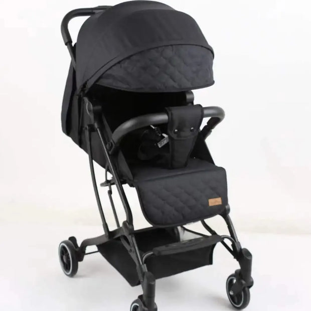 Lightweight Foldable Baby Stroller with Adjustable Backrest & Storage Basket