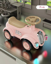 Kids Ride-On Toy Car with Music & Lights – Green, Red, Beige, Pink