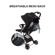 Compact Folding Baby Stroller with 5-Point Safety Harness & Adjustable Footrest