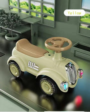 Kids Ride-On Toy Car with Music & Lights – Green, Red, Beige, Pink