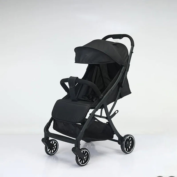 Auto-Fold Baby Stroller with Linked Brake & Cup Holder