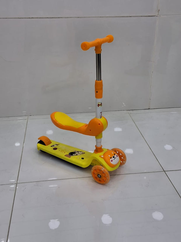 Portable Kids Scooter with Flashing Wheels – One Key Fold and Folding Seat for Easy Storage