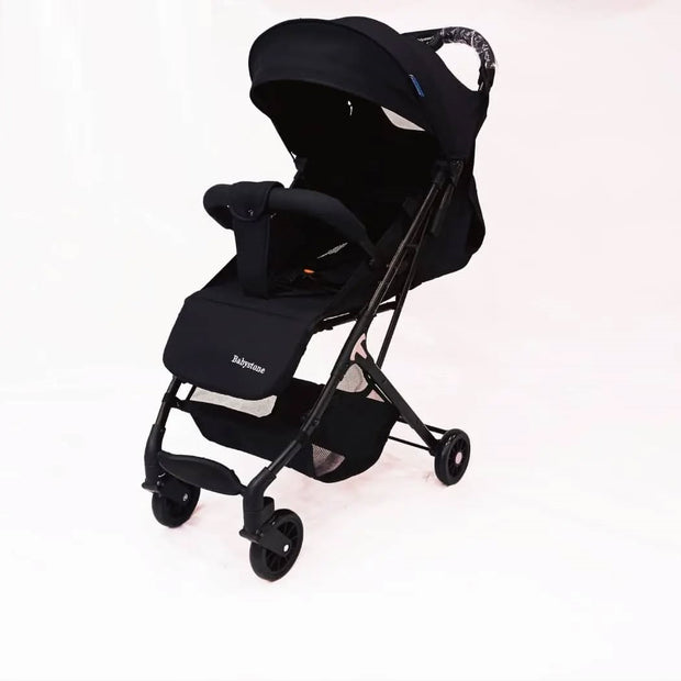 Compact Foldable Baby Stroller with Pull Rod & Linked Brake