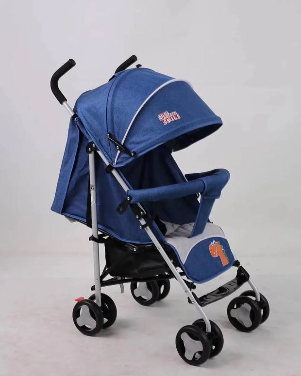 Kids Stroller with Adjustable Backrest & 3-Point Safety Harness