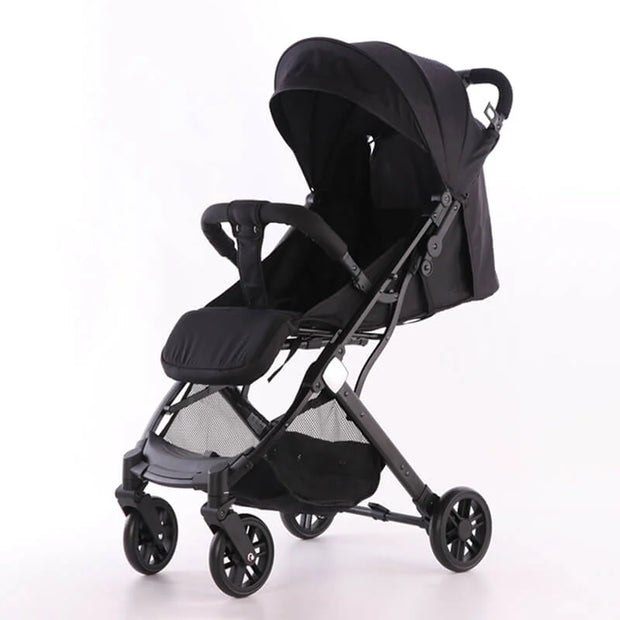 Foldable Baby Stroller with Airplane Compatibility & Extended Canopy