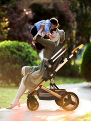 Black Lightweight Baby Stroller – Aluminum Alloy Frame