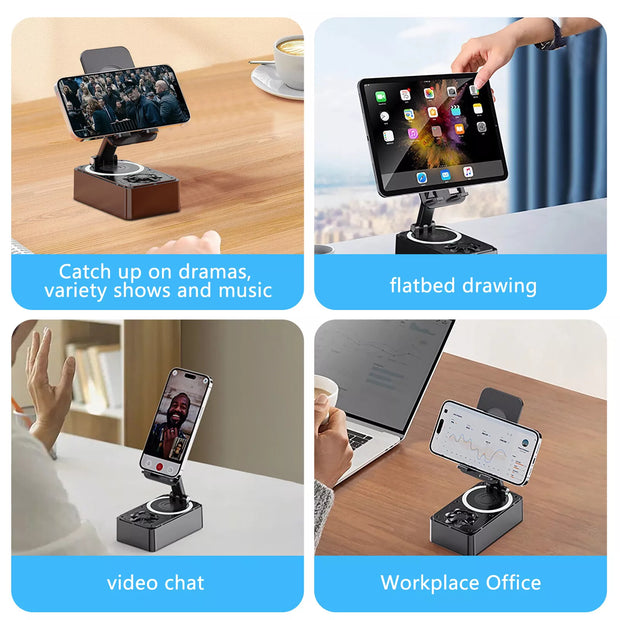 Multifunctional Phone Stand with Rechargeable Power Bank & Audio Speaker